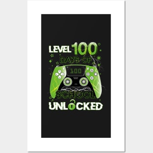 Level 100 Days Of School Unlocked Gamer Gift Posters and Art